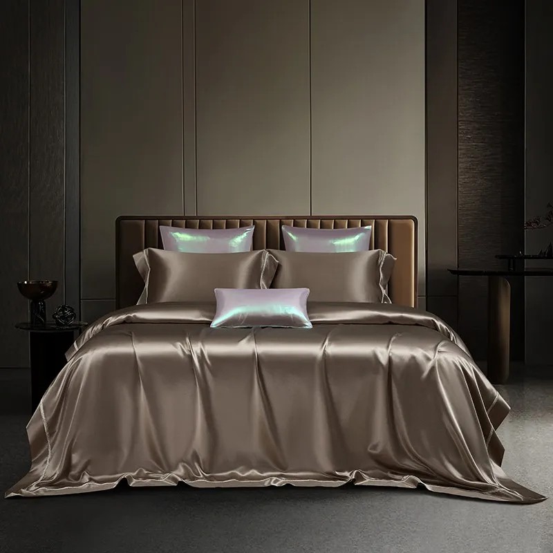 Silk Sheet Set - プレミアムコットン掛け布団カバーセット,スーパー,カルキング,100% コットン,25ママ,ジッパー付きフラットシート,枕カバー,4個