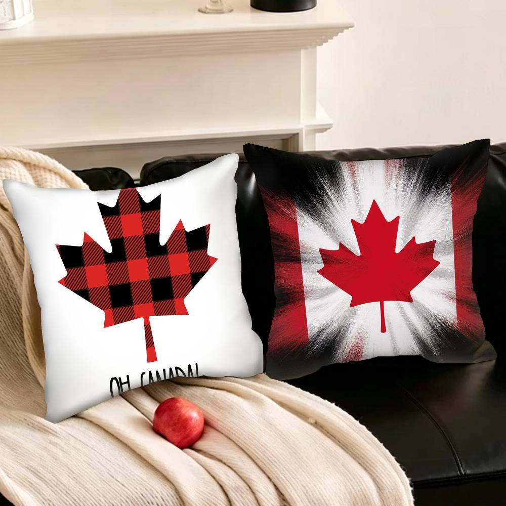 Home Textiles Canada - カエデの葉カナダ国旗さまざまなサイズの正方形枕カバー車の家の寝室の装飾用