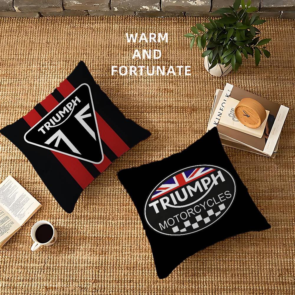 Home Textiles Logo - T-Triumphs ロゴ枕カバー漫画ソファ装飾ホーム両面印刷ショートぬいぐるみかわいいクッションカバー
