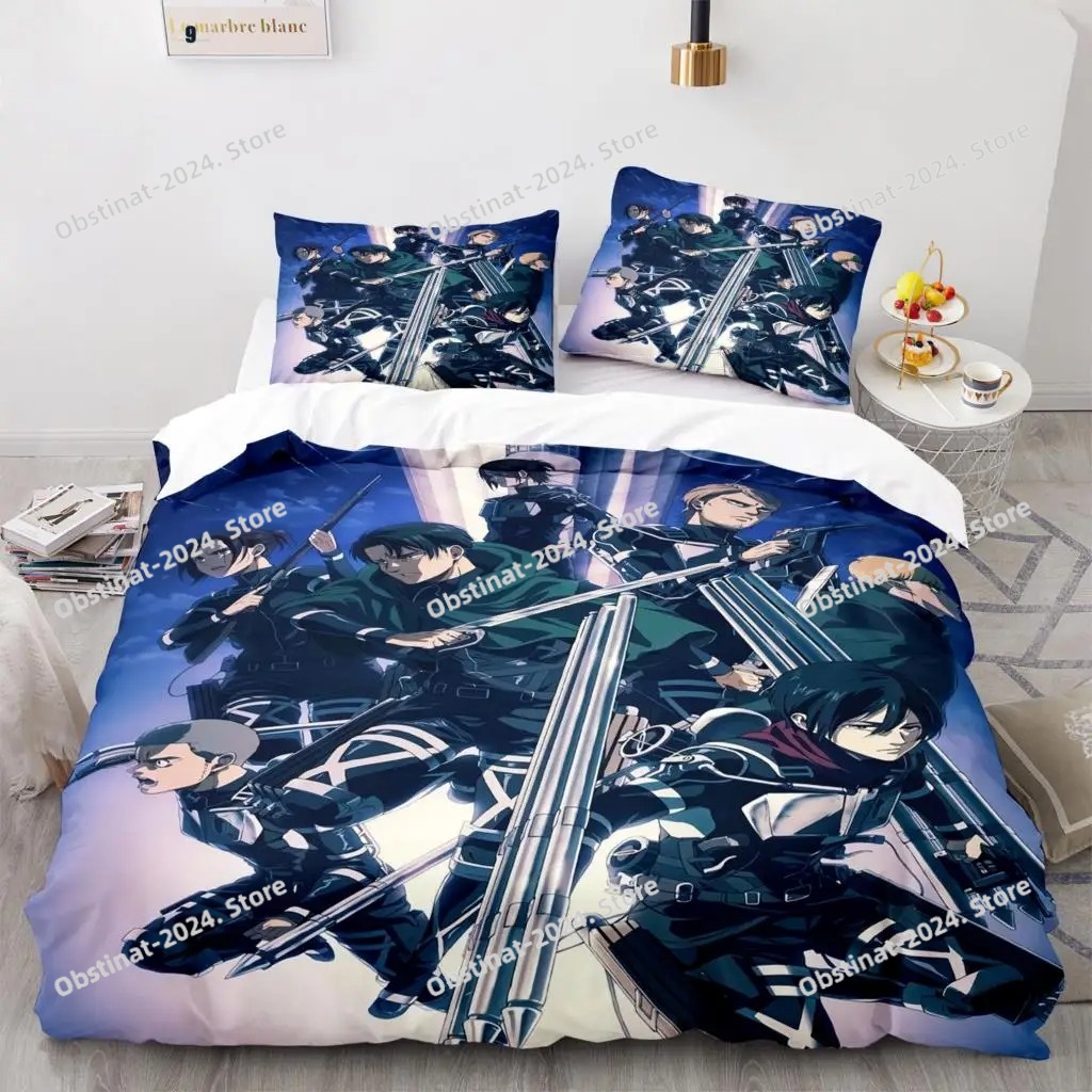 Home Textiles Bedding - アニメ進撃の巨人寝具セット シングル/ツイン/フル/クイーン/キングサイズ 寝具セット 大人/子供用 掛け布団カバーセット ホームテキスタイル