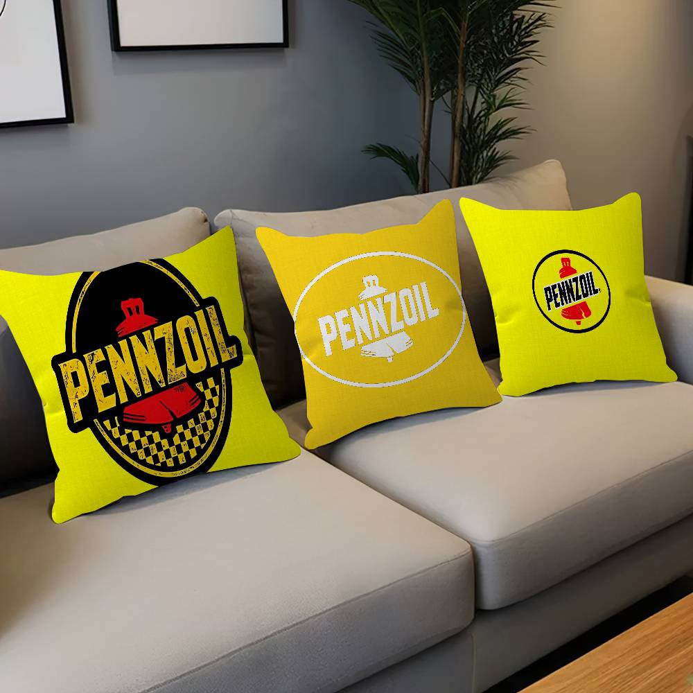 Home Textiles Logo - ドアマット PENNZOIL ロゴ メープルデザイン クッションカバー ハッピーオータムハーベストデコレーション