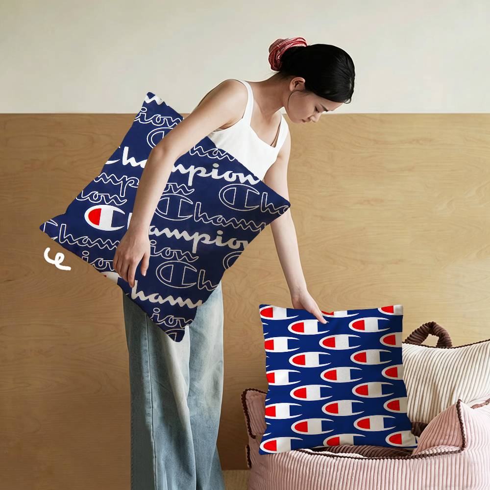 Home Textiles Logo - 有名ブランドC-Championロゴ入り枕クッションカバー、リビングルームソファ用ホームデコレーション、カスタマイズ可能