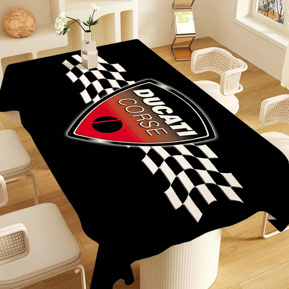 Home Textiles Today Logo - D-Ducaties モーターサイクルロゴテーブルクロス テーマ別 室内・屋外 ピクニック パーティー