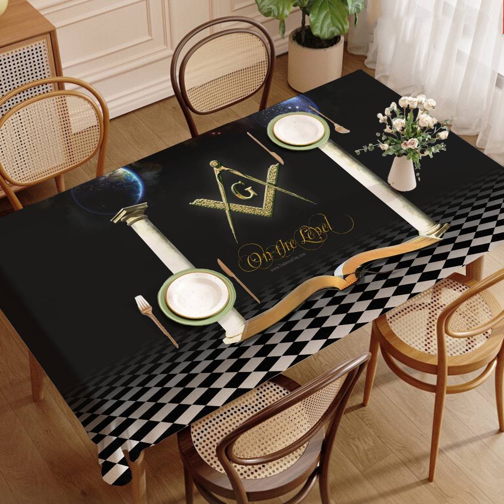 Home Textiles Today Logo - フリーメーソンロッジ フリーメーソンロゴ テーブルクロス ホームディナーパーティー テーブルカバー ウェディングバンケット