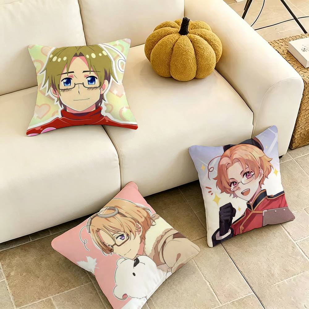 Home Textiles Canada - C-カナダ H-ヘタリア 枕カバー 正方形 両面ソファクッションカバー 寝室ベッドサイド枕