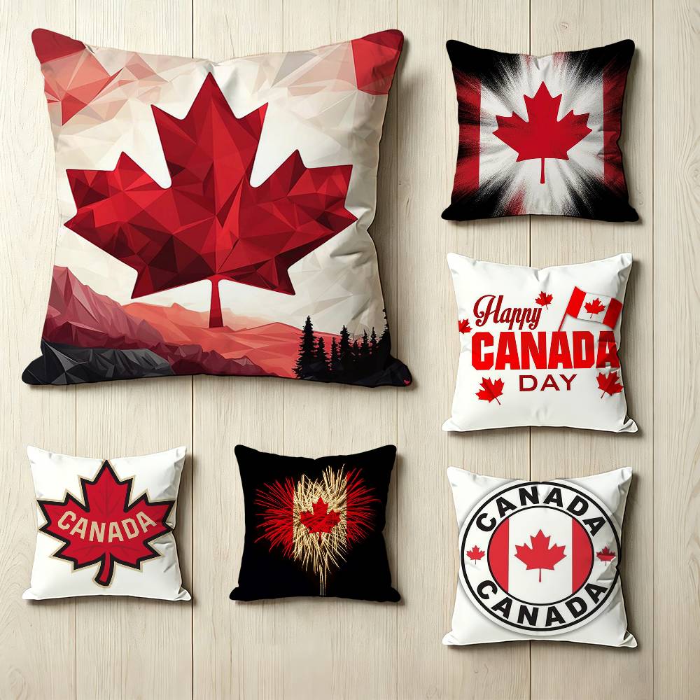 Home Textiles Canada - クールなC-カナダ国旗正方形両面プリント枕カバー寝室ベッドサイド枕ソファクッションカバー