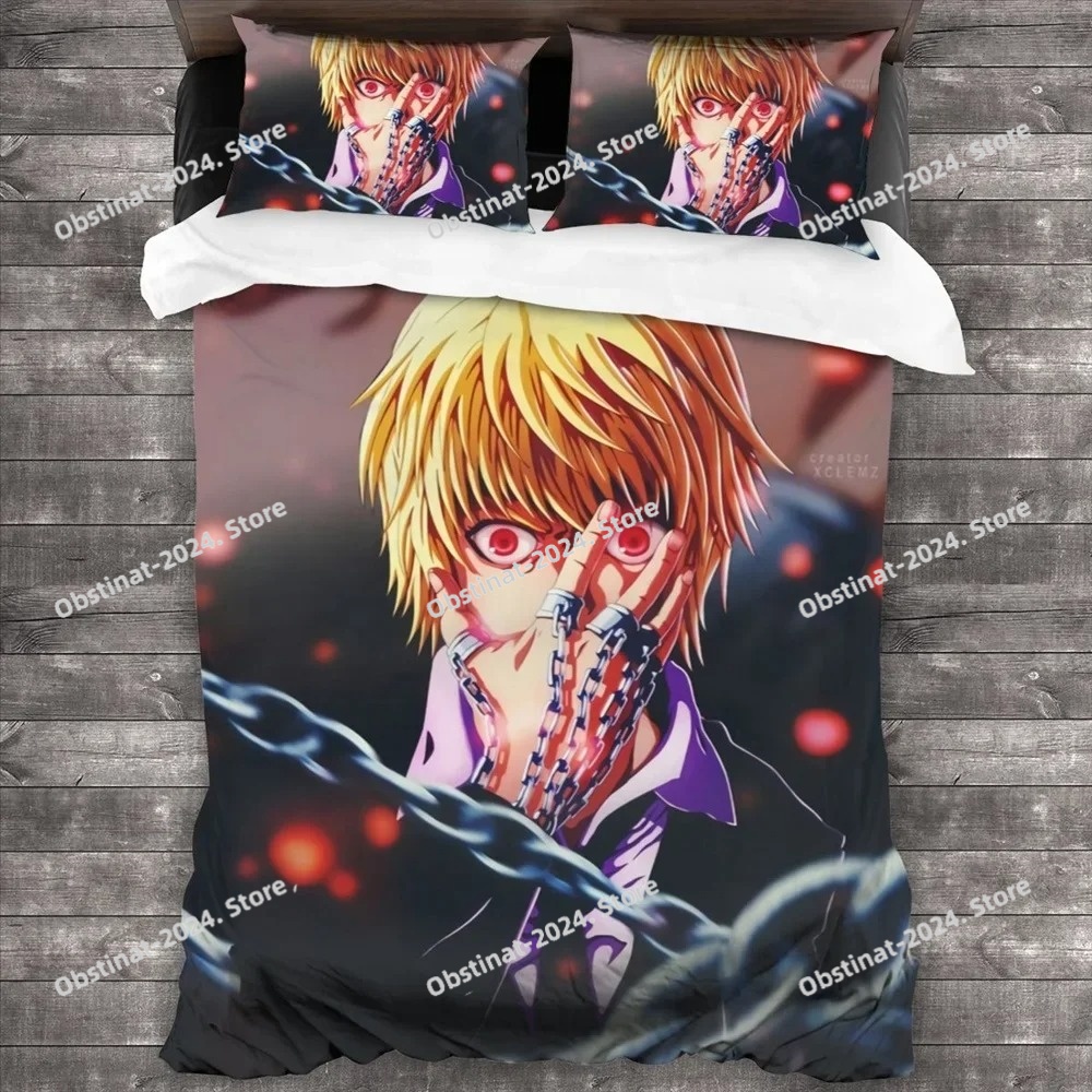 Home Textiles Bedding - アニメハンター×ハンター寝具セット 3 ピース漫画布団カバーキルトカバー日本のマンガホームテキスタイル寝室の装飾