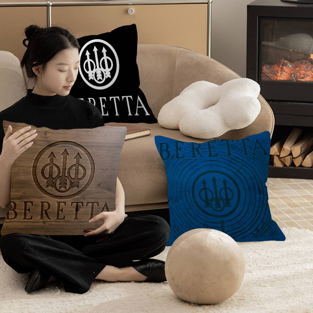 ベレッタ銃ロゴ入り枕カバー、漫画風ソファ装飾用、両面印刷、短 - Home Textiles Logo のレビューと価格