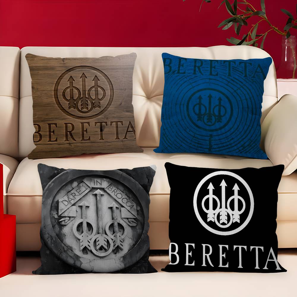 ベレッタ銃ロゴ入り枕カバー、漫画風ソファ装飾用、両面印刷、短 - Home Textiles Logo のレビューと価格
