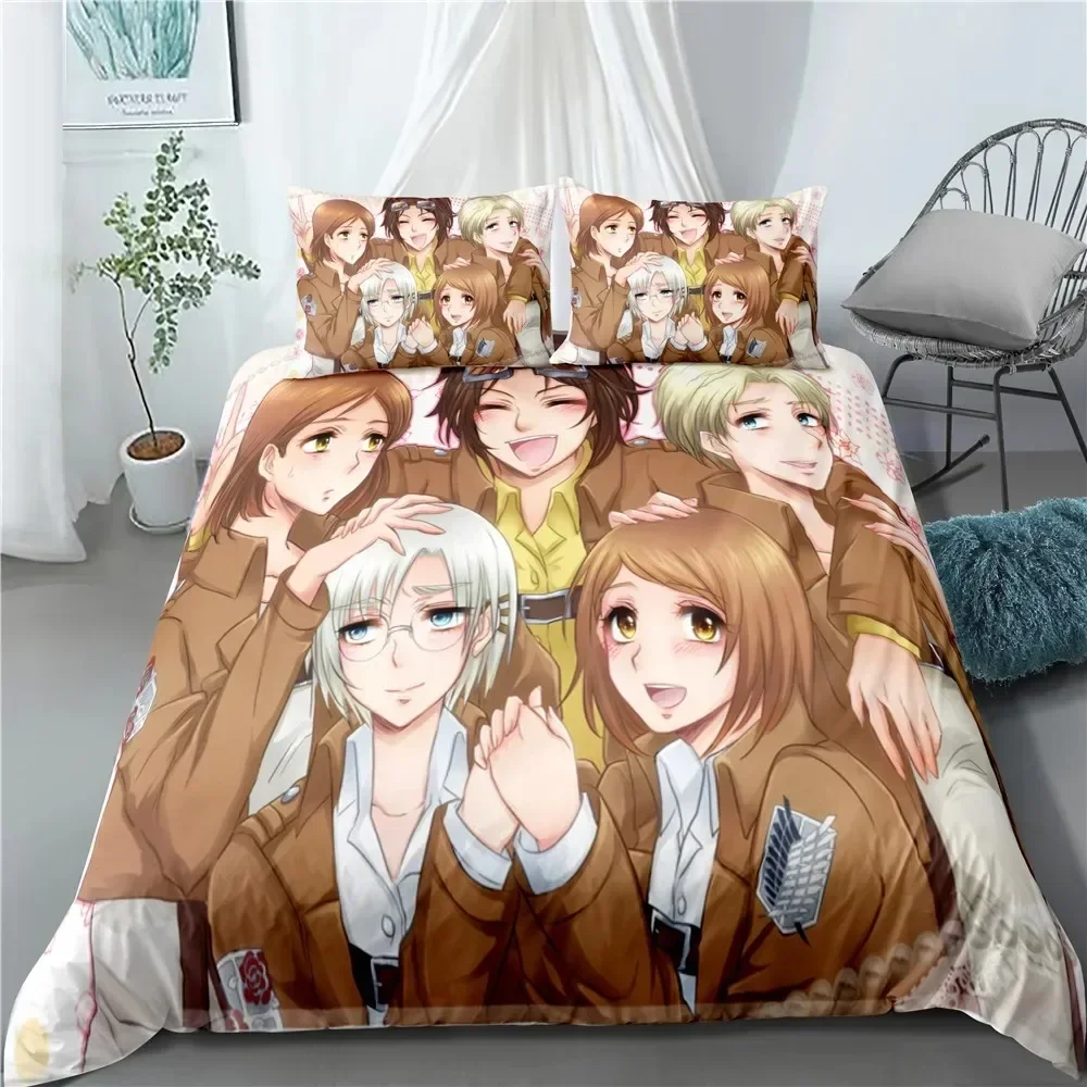 ファッションアニメ進撃の巨人ホームテキスタイル枕カバーベッド - Home Textiles Bedding のレビューと価格
