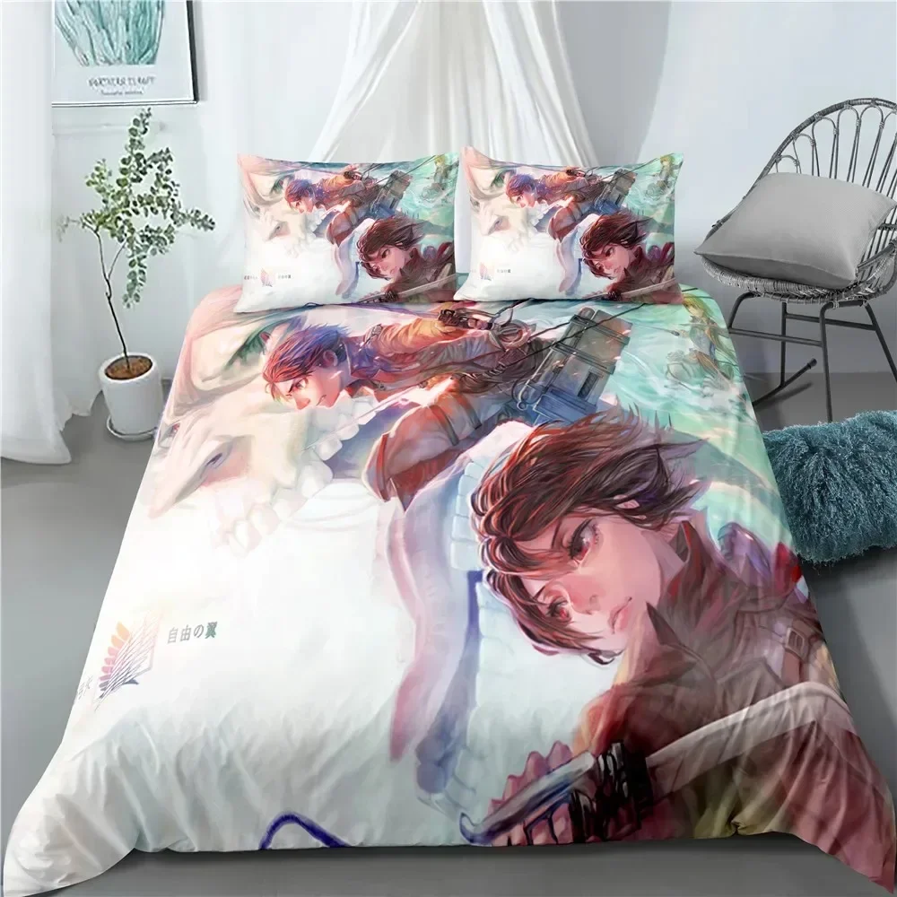ファッションアニメ進撃の巨人ホームテキスタイル枕カバーベッド - Home Textiles Bedding のレビューと価格