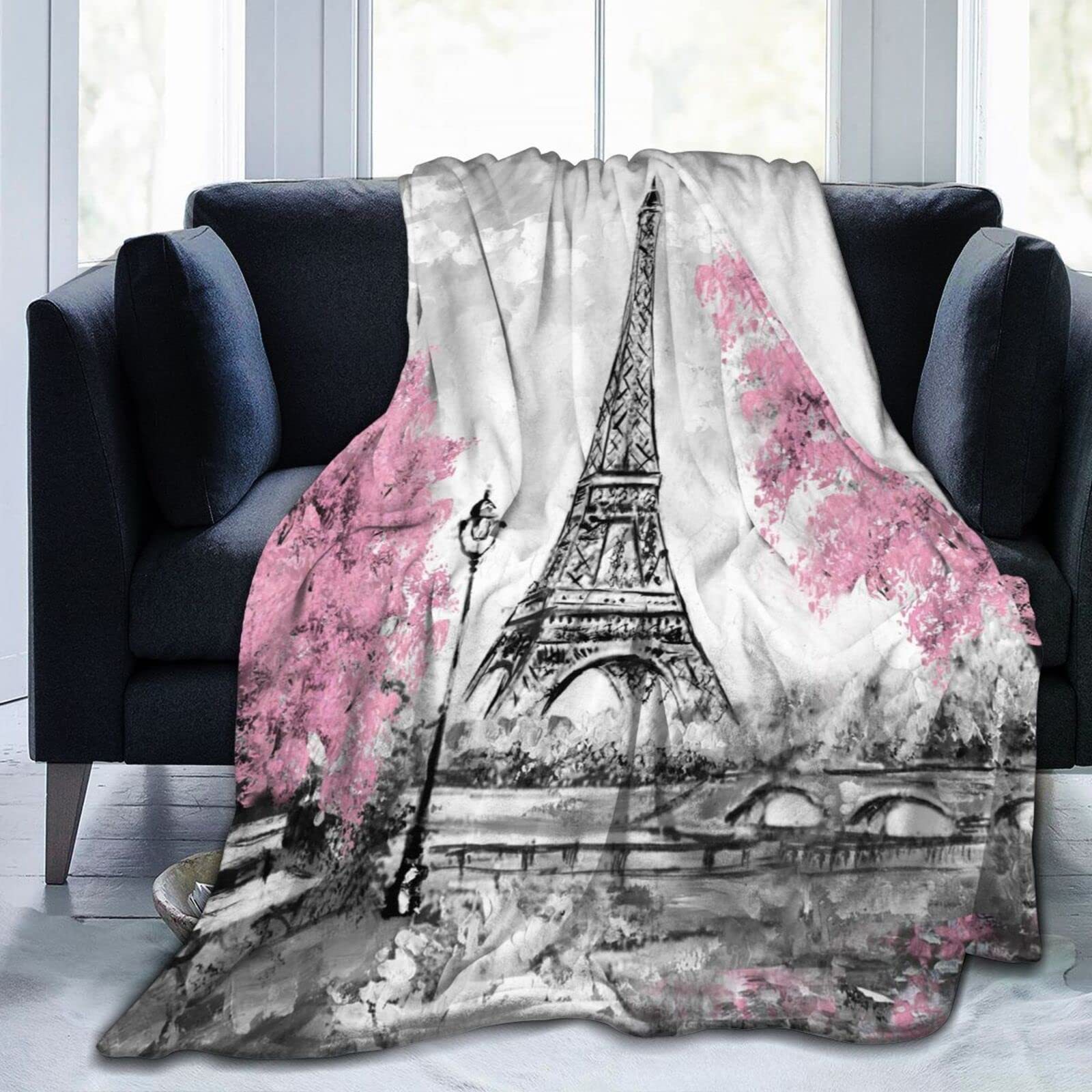 パリのエッフェル塔プリントブランケット ソファベッド用 旅行 - Home Textiles Paris のレビューと価格