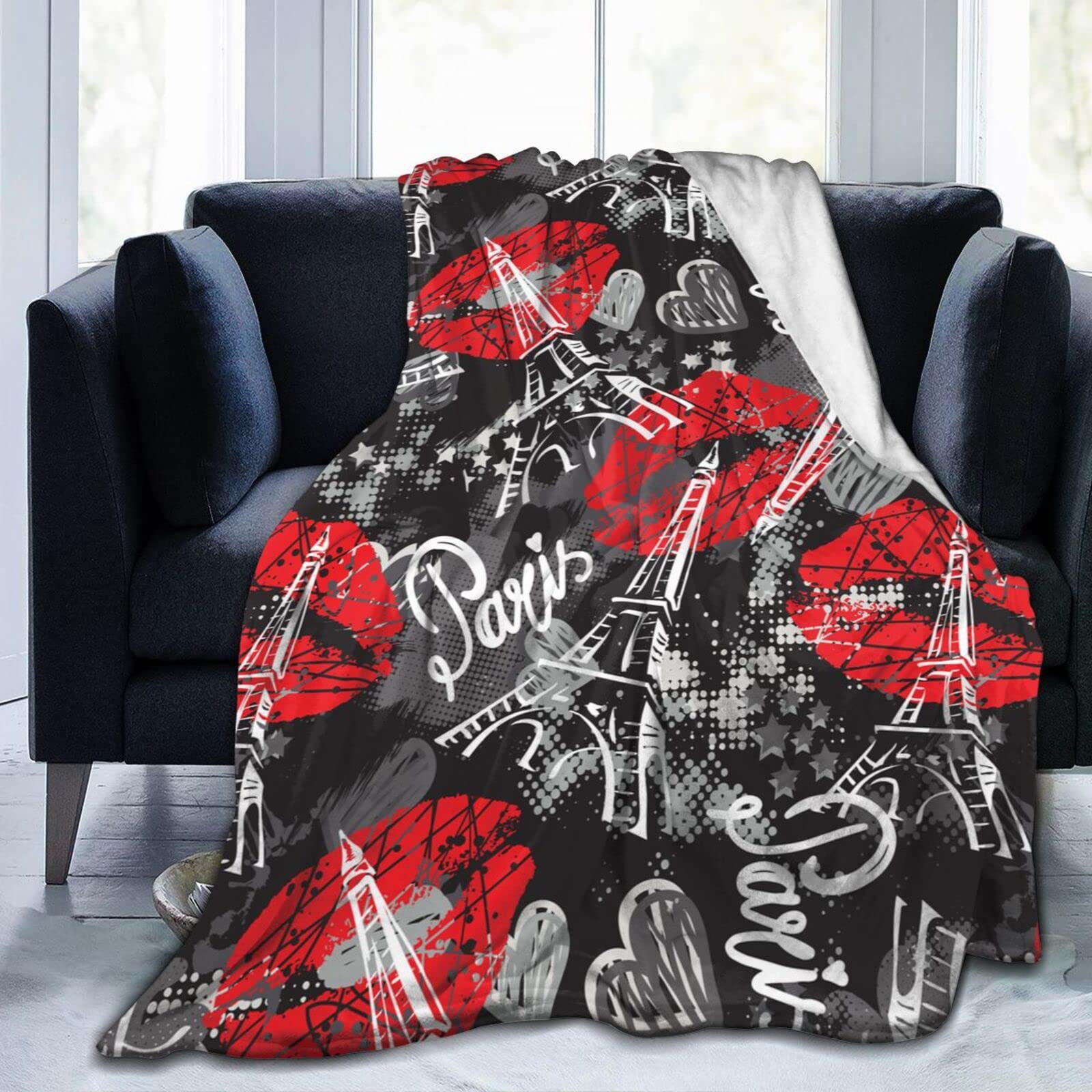 パリのエッフェル塔プリントブランケット ソファベッド用 旅行 - Home Textiles Paris のレビューと価格