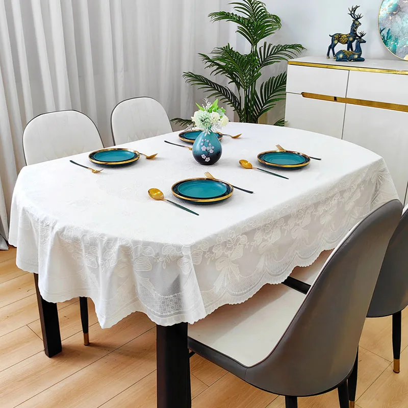 新しい PVC 楕円形防水テーブルクロスヨーロッパの古典的な - Home Textiles News のレビューと価格