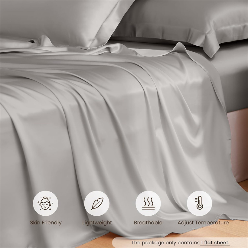 高級100%桑絹フラットシーツ 天然シルクベッドシーツ スム - Silk Sheet Set のレビューと価格
