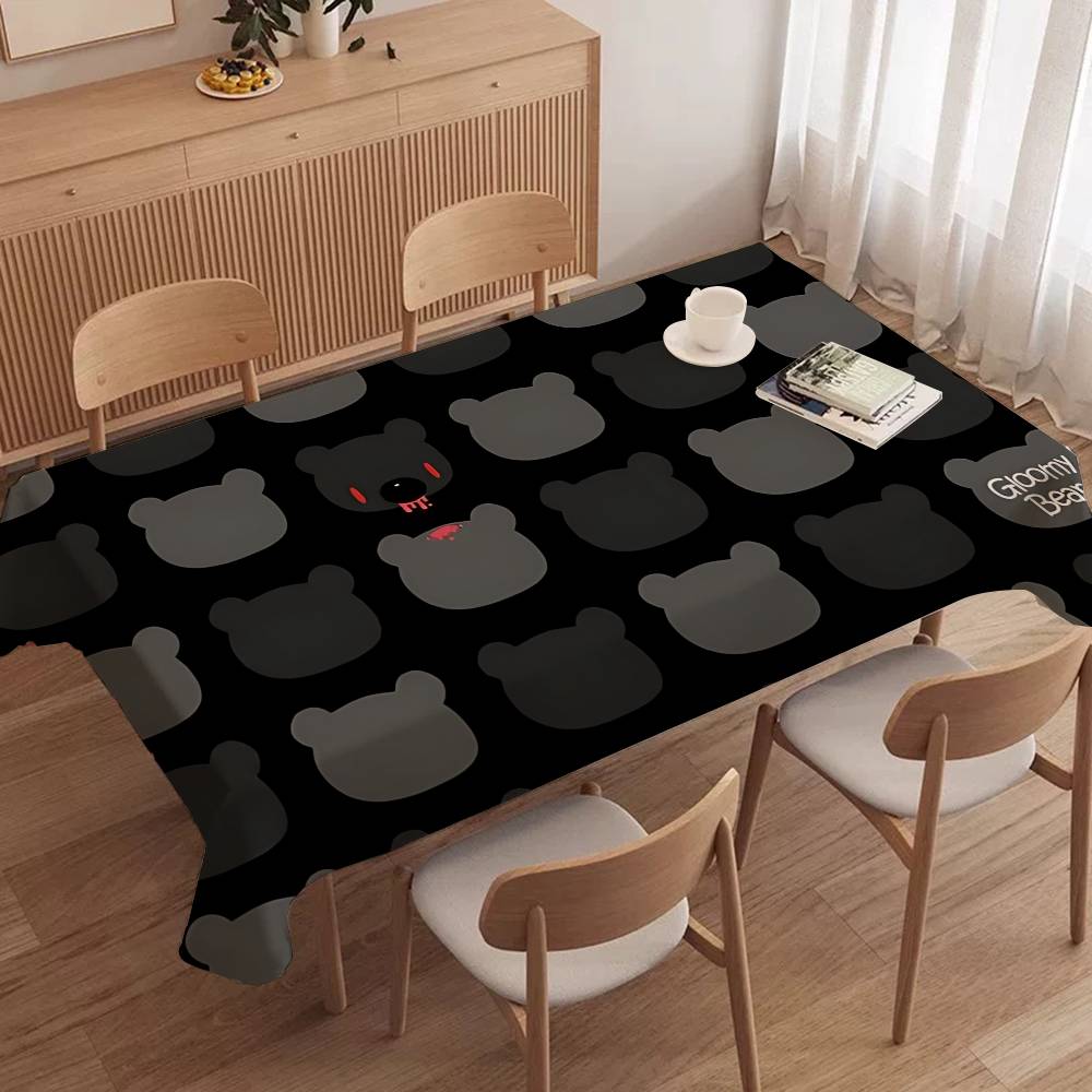 カートゥーンGグルーミーベアテーブルクロス ホームディナーパ - Home Textiles News のレビューと価格