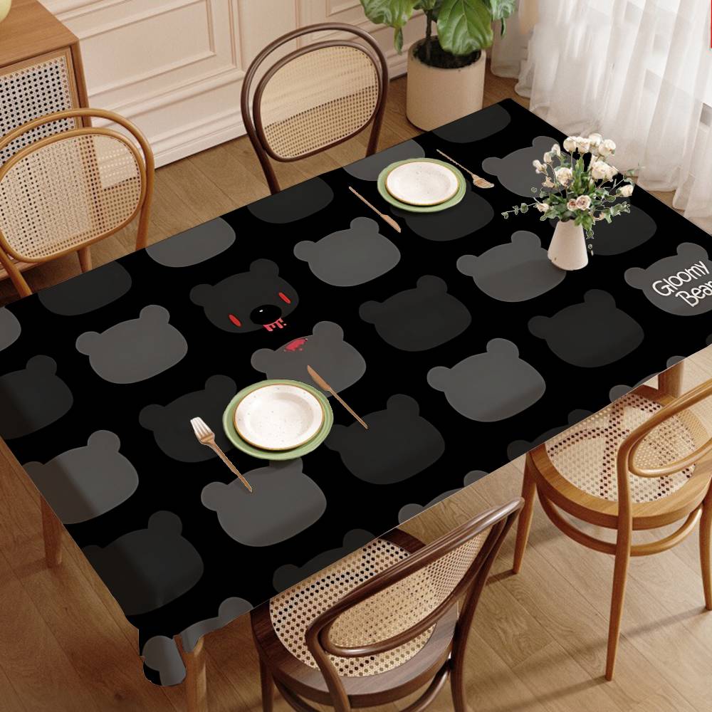 カートゥーンGグルーミーベアテーブルクロス ホームディナーパ - Home Textiles News のレビューと価格