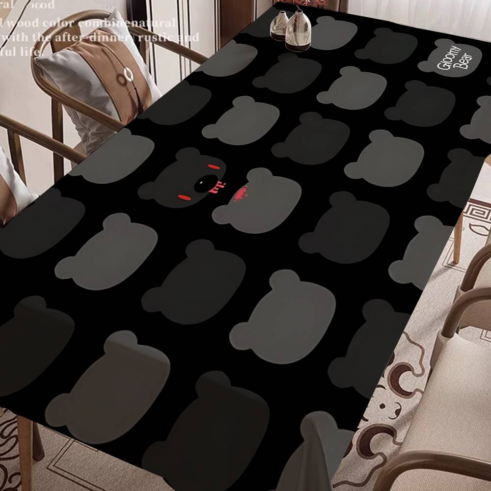 カートゥーンGグルーミーベアテーブルクロス ホームディナーパ - Home Textiles News のレビューと価格