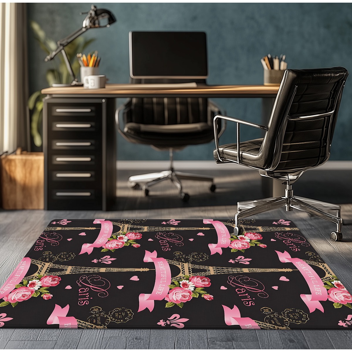 パリ エッフェル塔 ローズピンク クリスタルベルベット ラグ - Home Textiles Paris のレビューと価格