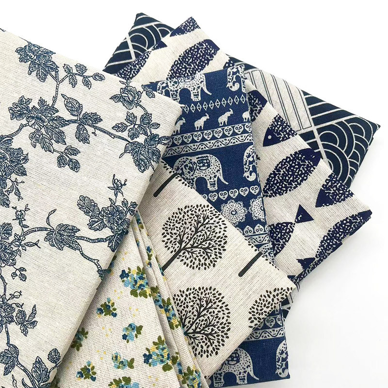 レトロなボヘミアン風花柄コットンリネン混紡生地、テーブルクロ - Textiles For Home のレビューと価格