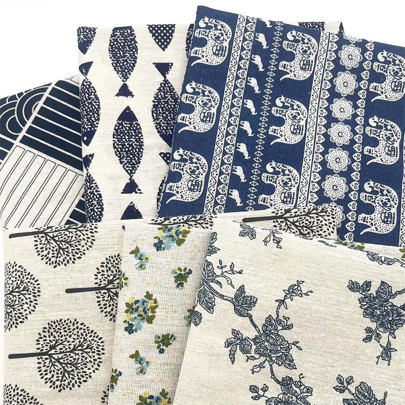 レトロなボヘミアン風花柄コットンリネン混紡生地、テーブルクロ - Textiles For Home のレビューと価格