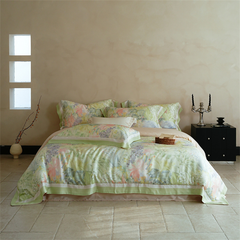 高級 100% 桑シルク寝具セット 4 個花柄プリント布団カ - Silk Sheet Set のレビューと価格
