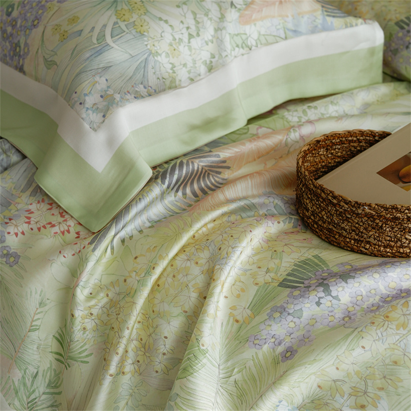 高級 100% 桑シルク寝具セット 4 個花柄プリント布団カ - Silk Sheet Set のレビューと価格