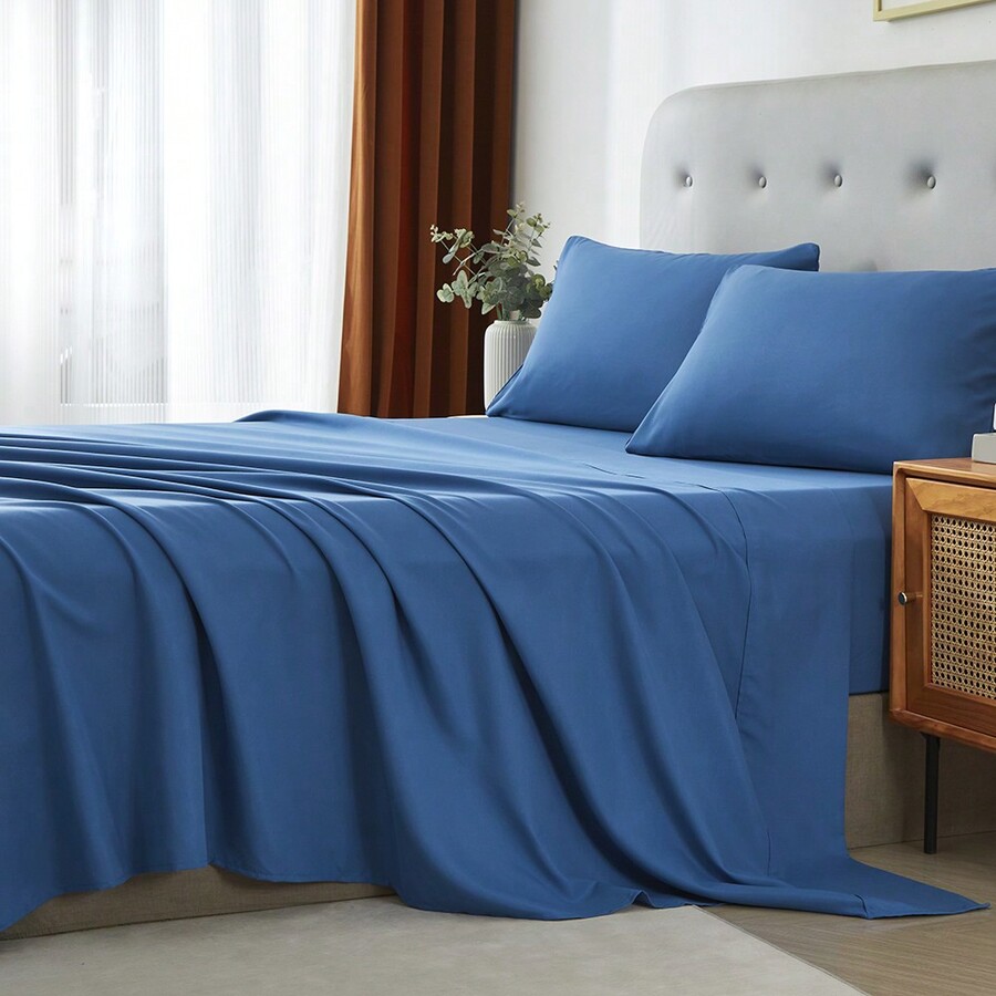 3/4ピースホームベッドシーツセット、柔らかく快適で通気性の - Silk Sheet Set のレビューと価格