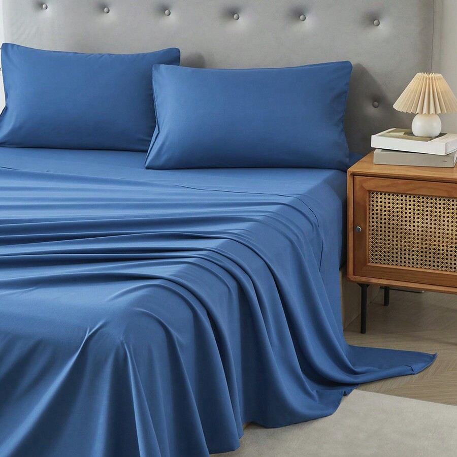 3/4ピースホームベッドシーツセット、柔らかく快適で通気性の - Silk Sheet Set のレビューと価格