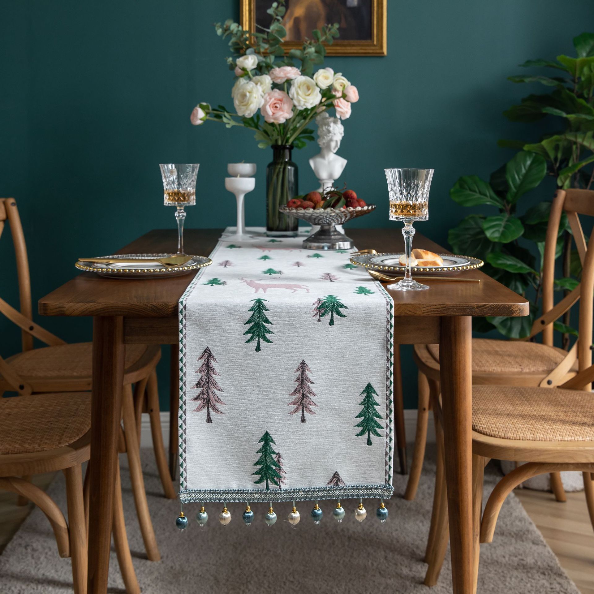 ジャカードテーブルランナー テーブルクロス クリスマス ホー - Home Textiles News のレビューと価格