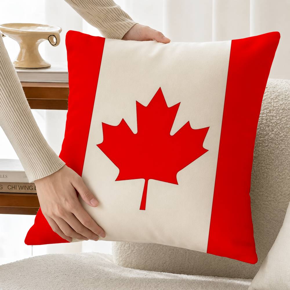 C-カナダ国旗コットンリネン正方形枕カバー家の装飾ギフト - Home Textiles Canada のレビューと価格