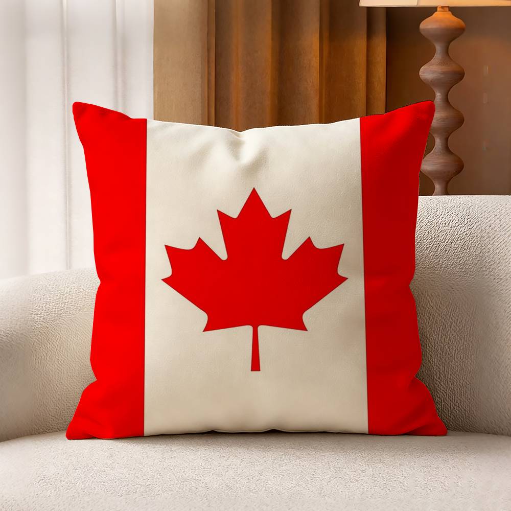 C-カナダ国旗コットンリネン正方形枕カバー家の装飾ギフト - Home Textiles Canada のレビューと価格