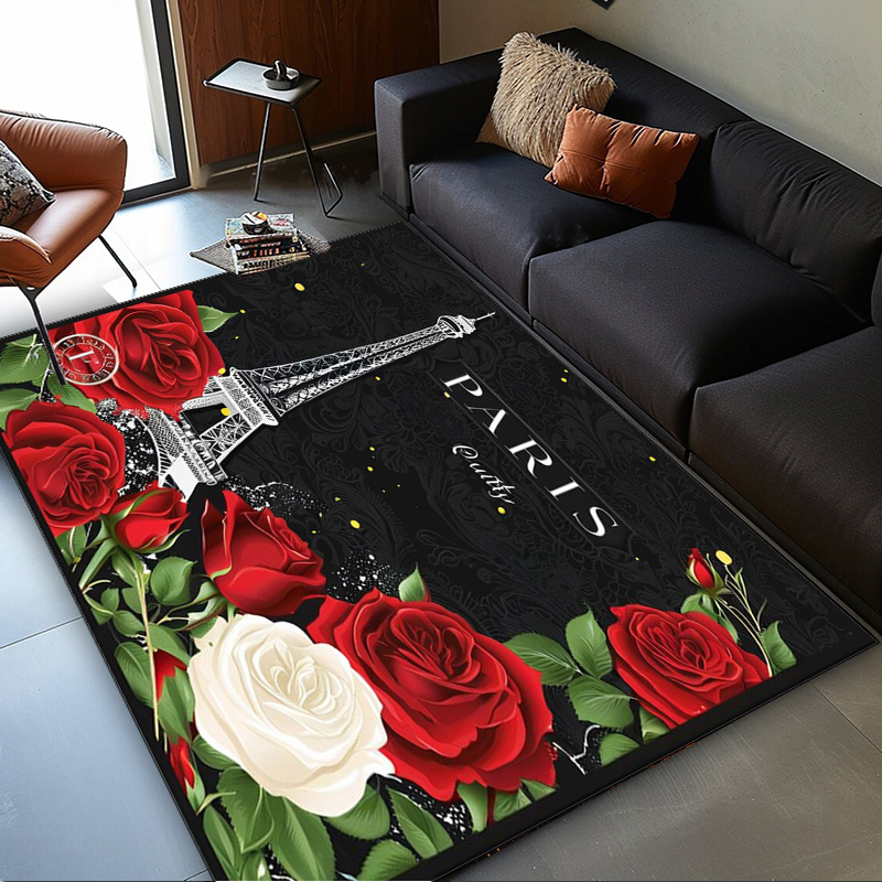 ロマンチックなパリのエッフェル塔のバラの敷物 - フランス風 - Home Textiles Paris のレビューと価格