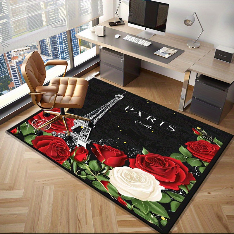 ロマンチックなパリのエッフェル塔のバラの敷物 - フランス風 - Home Textiles Paris のレビューと価格
