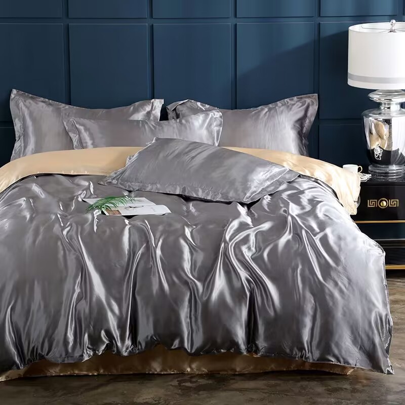 天然桑シルク混紡生地布団カバーセットサテン高品質キング寝具セ - Silk Sheet Set のレビューと価格