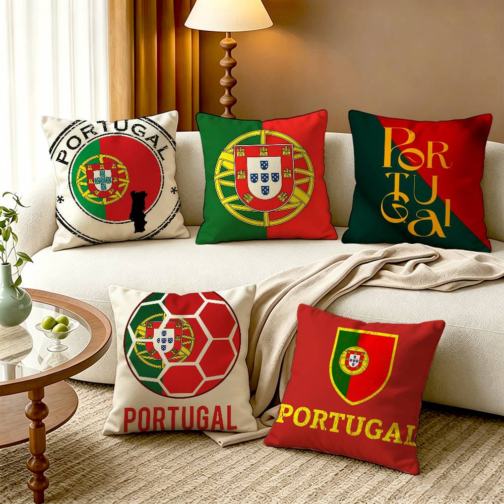 ポルトガル国旗柄コットンリネン正方形枕カバー家の装飾ギフト - Home Textiles Portugal のレビューと価格