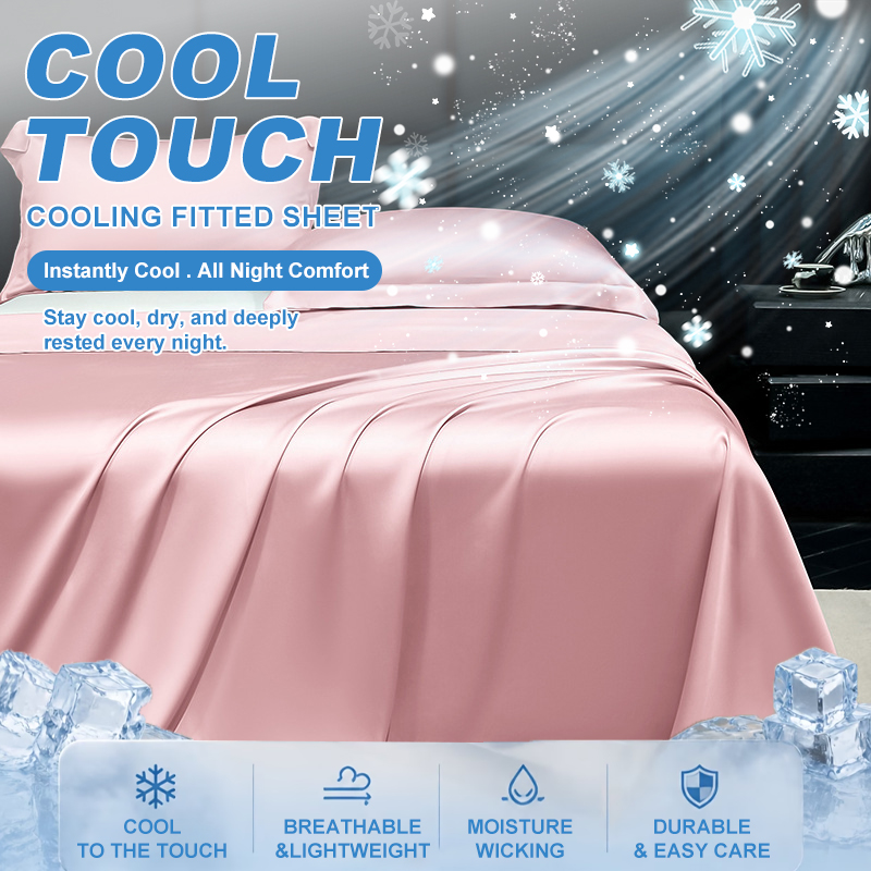 夏用冷却ベッドシーツ　通気性抜群の快適な冷却ブランケット　ア - Silk Sheet Set のレビューと価格