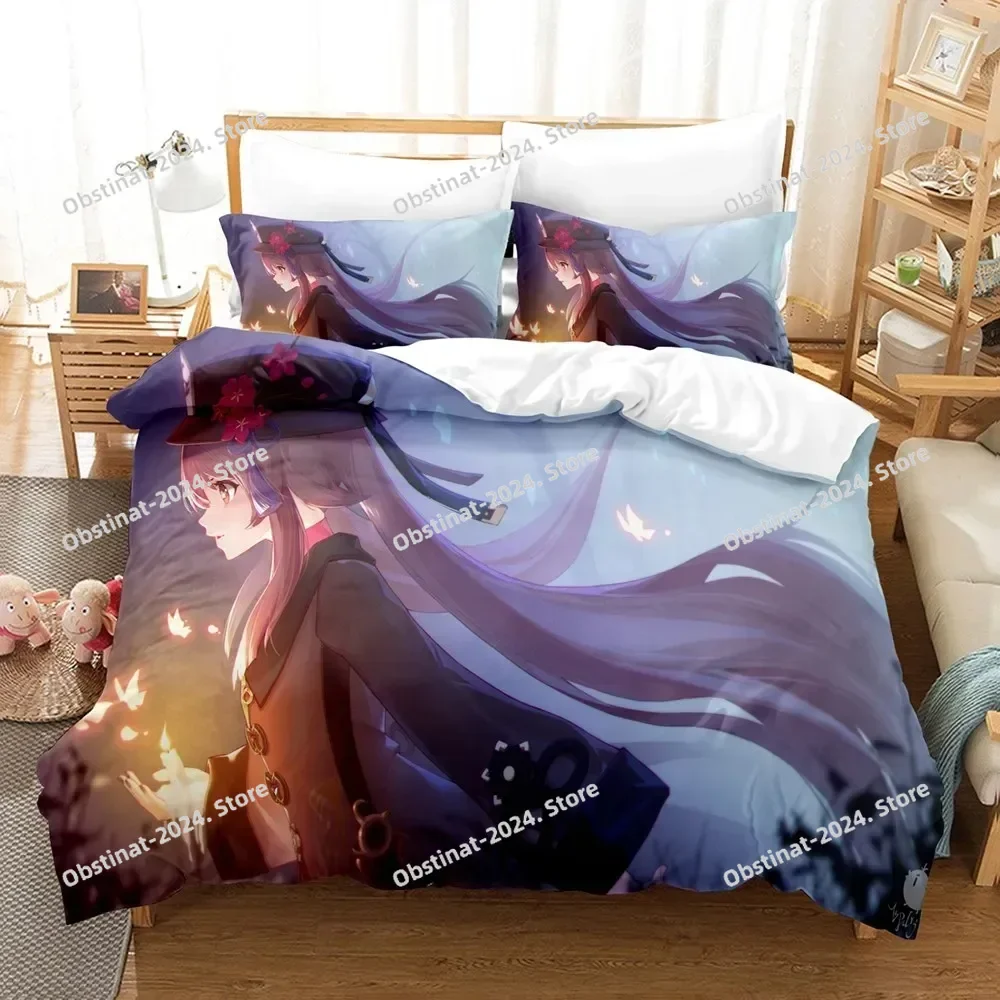 胡桃寝具セット原神インパクト布団カバー3Dゲームホームテキス - Home Textiles Bedding のレビューと価格