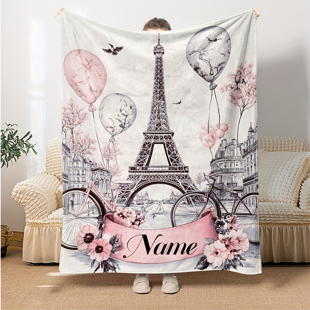 パリの名前入りブランケット エッフェル塔アート ソフトフリー - Home Textiles Paris のレビューと価格