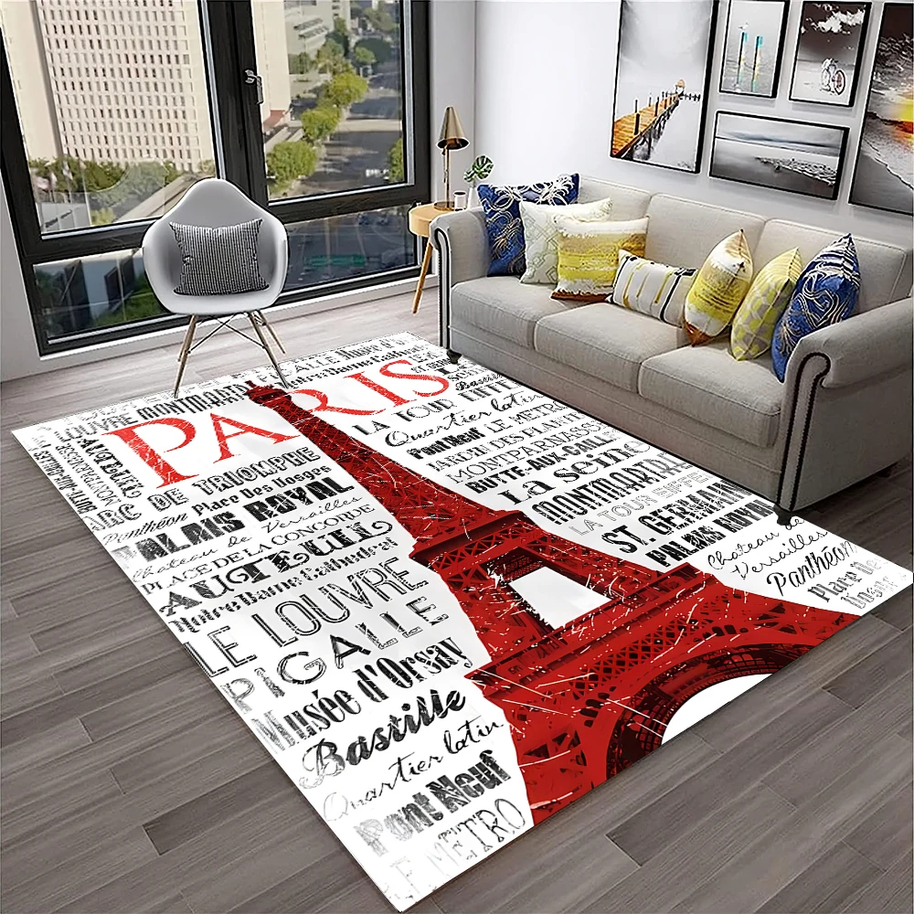 フランスパリエッフェル塔レトロカーペットラグホームリビングル - Home Textiles Paris のレビューと価格