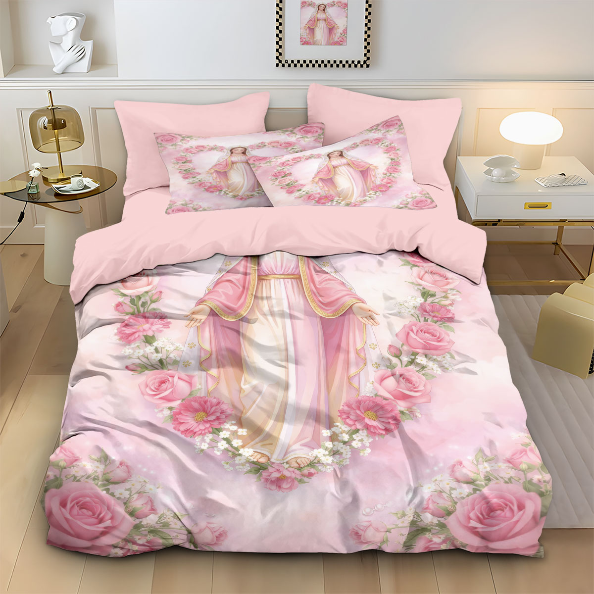 3ピース イエス・キリスト教聖書プリント コアレス羽毛布団カ - Home Textiles Bedding のレビューと価格