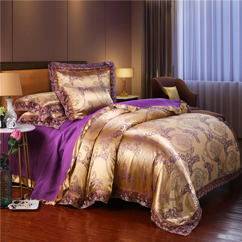 ヨーロッパスタイルジャカード寝具セットホームcomefort - Silk Sheet Set のレビューと価格